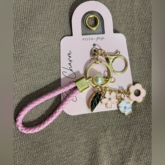 Accessories - Pink and Gold Keychain Charm NWT